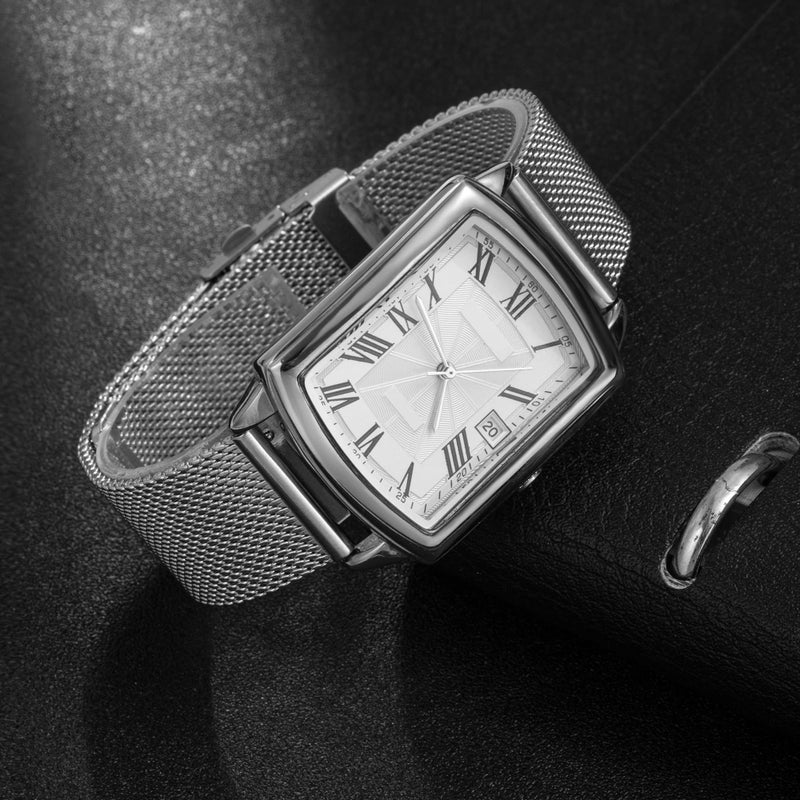 EACHE Stainless Steel Mesh Watch Band 22mm for Men Quick Release Adjustable Mesh Watch Straps Silver - Image 5